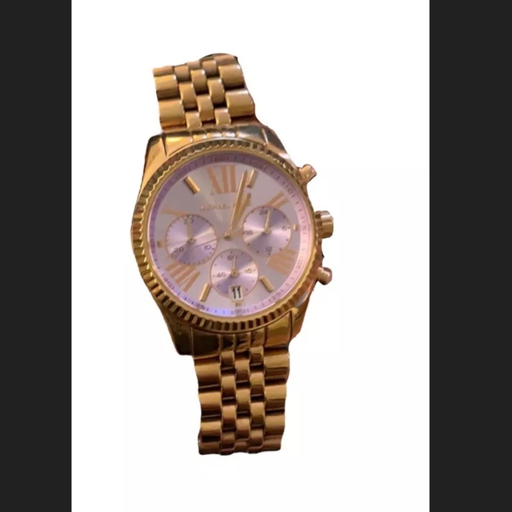 Michael Kors Lexington Chronograph Purple Dial Rose Gold-tone Watch MK6207